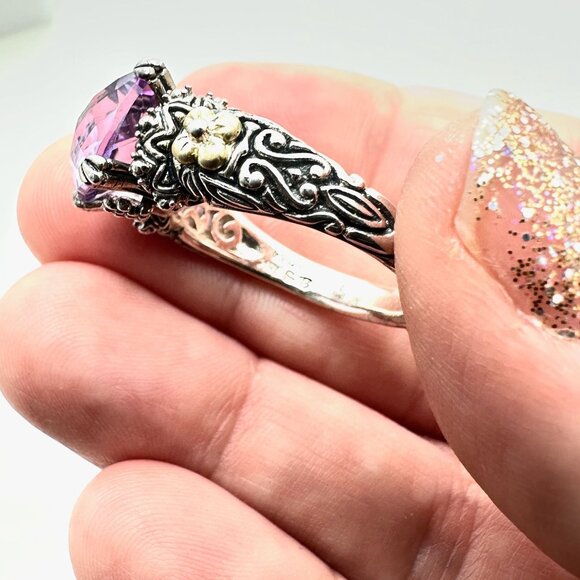 Barbara Bixby Womens Ring Sterling Silver 18K Gold Size 11 Amethyst - Picture 5 of 5